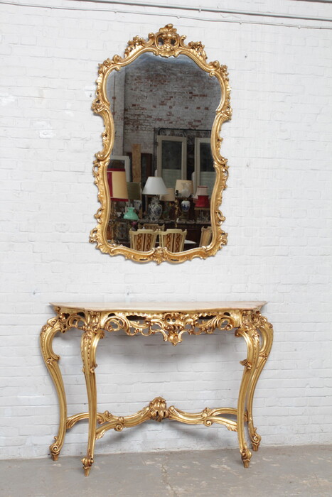 Rococo Console + mirror