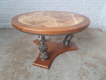 Coffee Table (Large) Rococo (Empire) Italy Oak/Onyx 1960