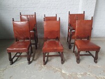 Chairs Rustique France Oak/Leather 1920