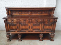 Sideboard Tudor style Belgium Oak 1920