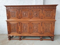 Sideboard Tudor style Belgium Oak 1920