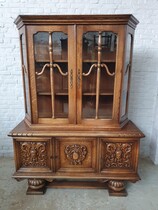 Vitrine (Display Cabinet) Tudor style Belgium Oak 1920